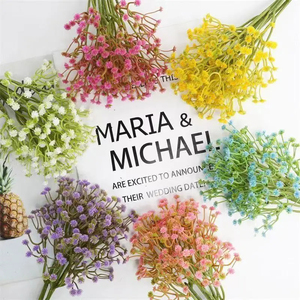 Fleurs artificielles de gypsophile au toucher réel, fleurs en plastique pour remplissage, tiges de bouquet faites à la main pour mariage, Saint-Valentin, Noël - Product Image 6