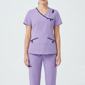 Trending Women <b>Scrub</b> Set Medical Workwear Healthcare Uniform Doctor Nurse <b>Clothing</b> Clinic Staff Hospital Apparel Bulk Knitted - Product Image 3