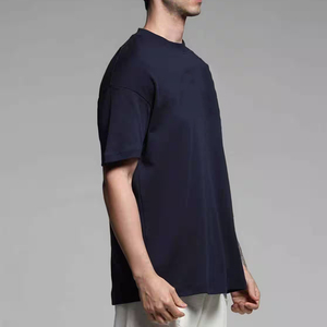 เสื้อยืดผู้ชายผ้าฝ้าย 100% ขายส่งยอดนิยม ปักโลโก้ตามสั่ง เป็นมิตรกับสิ่งแวดล้อม ระบายอากาศได้ดี ทรงหลวม สไตล์ฮิปฮอป ผ้าเนื้อดี - Product Image 3