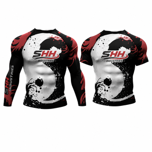 Vêtements de sport de compression pour hommes, design personnalisé, polyester et spandex, sublimation intégrale, vente en gros, best-seller pour MMA et BJJ. - Product Image 5