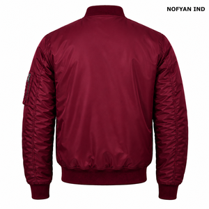 เสื้อแจ็คเก็ตบอมเบอร์สีชมพูสำหรับผู้ชาย NOFYAN IND คอตั้ง ปิดด้วยซิป สไตล์ลำลอง ทรงปกติ ผลิตจากโพลีเอสเตอร์/ไนลอน - Product Image 2