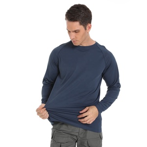 Men's Light Blue Long Sleeve <b>Fishing</b> Shirt UPF 50 Quick Dry Solid Color Pullover Top 100% Polyester Outdoor Wear - Product Image 3