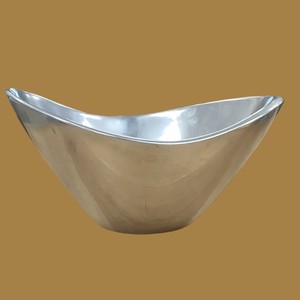 Frutero Moderno de Acero Inoxidable, Centro de Mesa Decorativo Plateado Curvo, Plato para Servir en Forma de Barco, Decoración Minimalista para el Hogar - Product Image 2
