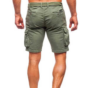 Men's Custom Logo Elastic Waist 100% Cotton Solid <b>Cargo</b> <b>Shorts</b> Breathable <b>Lightweight</b> Eco-Friendly Quick Dry Outdoor - Product Image 5
