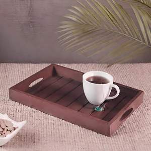 Plateau de service de petit-déjeuner en bois de luxe, plateau personnalisé pour hôtels, pour collations, desserts, thé et repas, à prix avantageux - Product Image 3
