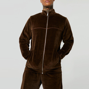 <b>Mens</b> <b>Velvet</b> Velour Winter Tracksuit Premium 2PCS Full Zip <b>Jacket</b> Sweatpants Breathable Solid Acid Wash Casual Fleece Adjustable - Product Image 5