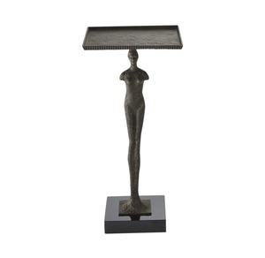 Mesa de centro contemporánea de metal con base de figura femenina, mesa decorativa para sala de estar. - Product Image 2