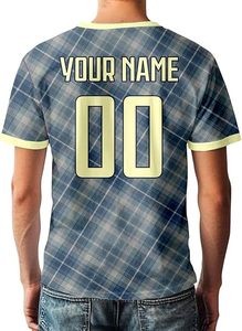 เสื้อฟุตบอลสกอตแลนด์แบบยูนิเซ็กซ์ แขนสั้น คอวี ลายสก็อต ระบายอากาศได้ดี ผลิตจากโพลีเอสเตอร์ 100% พิมพ์ลายแบบ Sublimation โดย Expanza - Product Image 4