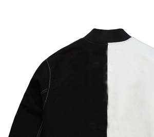 Wholesale New Design Baseball Varsity Jacket Men Standard Fleece Custom Embroidery <b>Covered</b> <b>Button</b> Tops Stand Collar Front Logo - Product Image 4