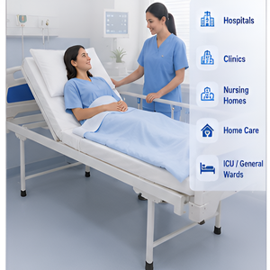 Manual Hospital <b>Bed</b> Semi Fowler Adjustable Patient <b>Bed</b> with <b>Side</b> <b>Rails</b> - Product Image 4