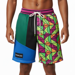 Shorts en mesh personnalisés avec logo, haute qualité, respirants, impression intégrale par sublimation, shorts de sport pour hommes, shorts de basket en mesh pour hommes - Product Image 2