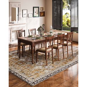 Tappeto Anti-strappi Vintage marrone verde 9X12 ft Anti-Skid Set ampio tappetino - Product Image 5