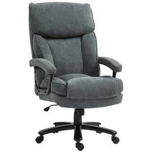 Sedia da Ufficio Direzionale, Capacità 450 libbre, Grande e Robusta, Grigia, Certificata BIFMA, Poggiatesta Regolabile, Materiale in Nylon - Product Image 1