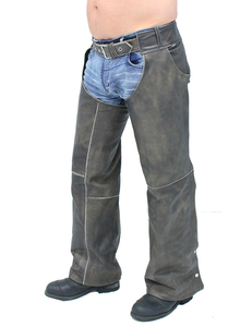Cowboy Six Inches Fringe Top Grain Soft Buffalo Leather English Motorcycle <b>Chaps</b> Horse <b>Riding</b> Racing Full Customized Slim Fit - Product Image 3