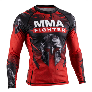 Camisetas Rash Guard de Alta Calidad en Rojo y Negro con Logotipo Personalizado por Sublimación para MMA y Fitness, Manga Larga para Adultos - Product Image 4