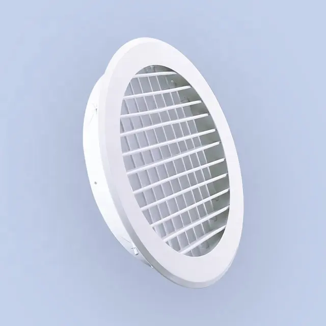 Ventilasi bulat kisi langit-langit pendingin udara aluminium ventilasi udara bulat defleksi ganda kisi ventilasi udara