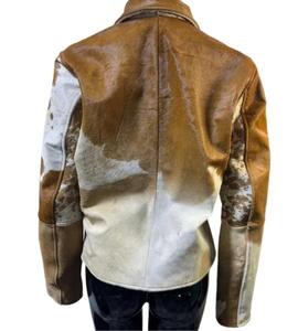 Chaqueta de Cuero Genuino de Piel de Vaca para Hombre, Chaqueta de Cuero Natural con Pelo de Vaca - Product Image 6