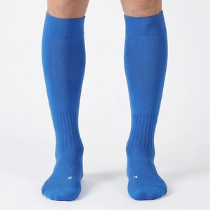 Blue <b>Knee</b> <b>High</b> <b>Socks</b> for Adults Soccer Breathable Knitted Spandex Polyester Sport <b>Socks</b> Summer Regular Style Solid Color - Product Image 1