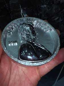 Pendentif médaillon Abraham Lincoln glacé en Moissanite VVS avec chaîne à maillons, Tendance, Meilleure Vente, Promotion, Hip Hop Bling, Luxe, Article d'exception - Product Image 4