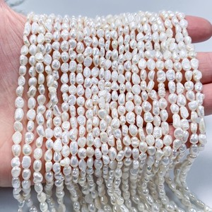 Perlas naturales de agua dulce en forma de pepita para la fabricación de joyería, perlas barrocas cultivadas de 3 a 4 mm, cuentas de piedras preciosas a precio de fábrica. - Product Image 1