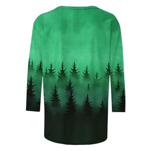 T-shirt décontracté en tricot pour femme grande taille, style western cowboy, col rond, manches 3/4, boutons, épaules tombantes, de Bangladesh Apparel - Product Image 2