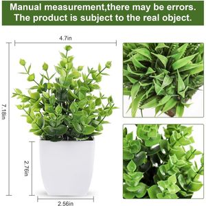2 Pack Small Artificial Potted Plants Fake Plants for Table Desk Home Bathroom Office Decor - Product Image 4