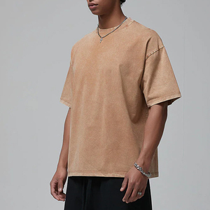 Camisetas de Hombre al por Mayor, Nuevas, a la Moda, Tejidas, 100% Algodón Orgánico, Lavado Ácido, Ecológicas, Transpirables, Tallas Grandes, Estilo Urbano - Product Image 3