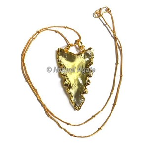 Collar de punta de flecha con forma de "estrella" de cristal azul; Comprar de ágata natural-Collar de punta de flecha - Product Image 3