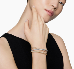 Classic Women 18K Gold Plated Tennis <b>Bracelets</b> With Round Brilliant Cut Diamonds Channel Set Alloy Bangles For Wedding - Product Image 1