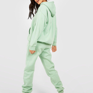 Latest Arrival <b>Top</b> Quality Women Tracksuit 100% Cotton Jogging Winter Two Piece Sets Women Solid Color Oversized Women Tracksuit - Product Image 3