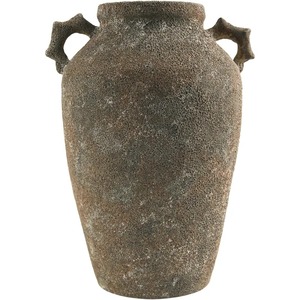 Modern Matte <b>Black</b> Ceramic <b>Floor</b> <b>Vase</b> Set with Vertical Textured Design - Product Image 2