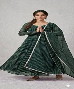 ชุดเดรสผ้าคอตตอนพิมพ์ลายจอร์เจตต์แบบใหม่ พร้อมผ้าคลุมไหล่ สำหรับงานเทศกาล ราคาขายส่ง หลายสี เสื้อผ้าชาติพันธุ์ - Product Image 3