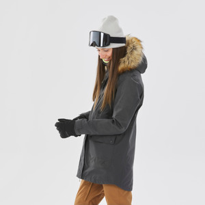 Veste de ski imperméable à capuche pour filles, 10 000 mm, polyester, fermeture éclair, imprimé numérique, style sportif, vêtements d'extérieur pour enfants, coton PP - Product Image 3