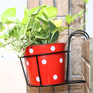 Heavy Duty Metal Hanging <b>Plant</b> Pot Holder Iron Balcony Railing Planter <b>Basket</b> Outdoor Indoor Flower Pot Stand Garden Decor - Product Image 4