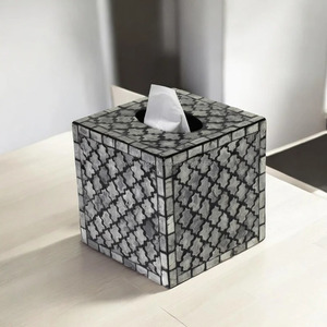 Boîte à mouchoirs en bois multifonctionnelle faite à la main incrustation de nacre Design moderne durable et écologique pour hôtel - Product Image 3