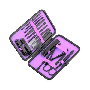 Ensemble de manucure 10 pièces, étui rigide rose, outils en acier inoxydable avec revêtement mat rose, kit de toilettage personnel professionnel - Product Image 6