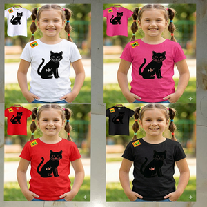 Ropa de Verano para Niños, Camisetas Bonitas para Bebés, Camiseta de Manga Corta con Volantes para Niñas, Bordado y Estampado, Cuello Redondo - Product Image 2