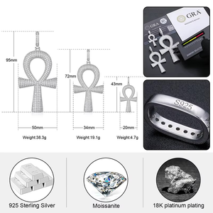 Collar con Colgante de Cruz de Plata 925 con Incrustaciones de Diamantes Moissanite para Mujer, Joyería Popular en Varios Tamaños - Product Image 5