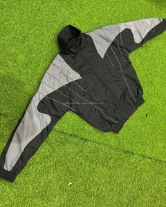 Custom Nylon Tracksuit for <b>Men</b> Oversize <b>Summer</b> Streetwear Casual Sweat <b>Jacket</b> Jogger Set 3M Reflective Windbreaker Jogger Pants - Product Image 2