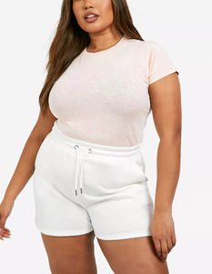 Conjuntos Cortos de Mujer Personalizados Más Vendidos, Top Corto 100% Algodón y Pantalones Cortos de Felpa, Conjuntos Cortos de Mujer, Nueva Llegada, Conjunto de Mujer Personalizado - Product Image 1