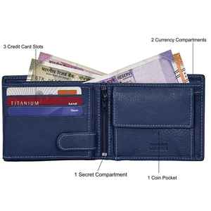 กระเป๋าสตางค์หนังแท้สีดำสำหรับผู้ชาย ดีไซน์หรูหรา ทำมือ ทรงบาง - Product Image 3