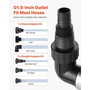 Bomba sumergible de acero inoxidable de 0,68 HP, bomba de agua limpia y sucia para aguas residuales de 4000 GPH, interruptor de flotador automático, cable largo de 30 pies para piscinas - Product Image 6