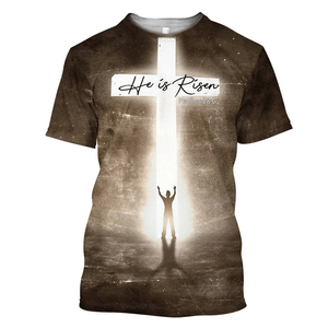 Camisetas sublimadas de diseño personalizado al por mayor de alta calidad para hombre, camisetas lisas con mezcla de 50% algodón y 50% poliéster, camisetas de cuello redondo. - Product Image 6