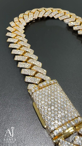 Cadena Cubana de Plata de Ley 925 con Moissanita VVS, Collar Hiphop Chapado en Oro, Joyería Unisex para Fiestas y Bodas - Product Image 5