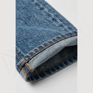 Jean en denim délavé coupe droite pour homme, taille haute, coupe régulière, en coton, style décontracté, pantalon de printemps - Product Image 6