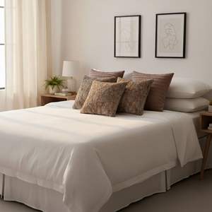 Juego de 5 Fundas de Almohada de Felpa Marrón LuxeFur y Funda de Tela para Sofá con Aspecto de Cuero Plegado Color Óxido para Decoración del Hogar - Product Image 5