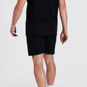 Men's Summer Solid Terry Two-Piece Casual Outfit <b>Set</b> 100% Cotton Breathable Shorts & T-Shirt - Product Image 2