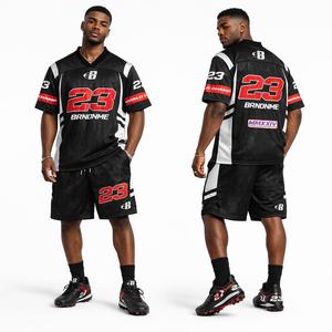 Conjunto de Camiseta y Pantalones Cortos de Fútbol Americano de Alta Calidad, Uniforme Deportivo Transpirable, Ropa de Equipo Personalizada para Entrenamientos y Partidos - Product Image 4