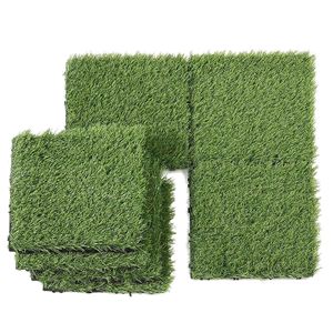 8 pièces de dalles de gazon synthétique épaisses et emboîtables, 12''x12'', carrées, pour revêtement de sol réaliste en gazon artificiel résistant à l'eau - Product Image 4