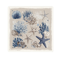 SUPER GAME Tapis de Mahjong Américain de Luxe, Motif Corail Côtier Vintage, Étoile de Mer Nautique, Imprimé Floral Moderne Style Chinois Traditionnel